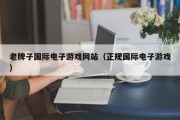老牌子国际电子游戏网站（正规国际电子游戏）