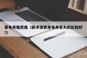 草龟养殖密度（新手求教草龟养多大的比较好?）