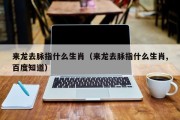来龙去脉指什么生肖（来龙去脉指什么生肖,百度知道）