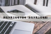 趴在沙发上玩电子游戏（坐在沙发上玩电脑）
